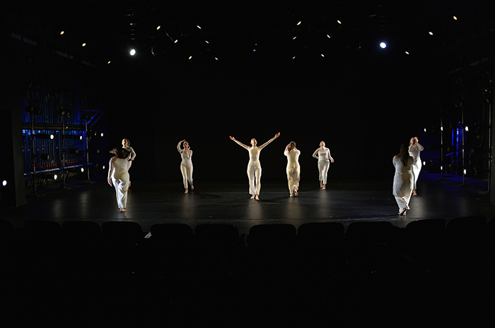 Students in the Dance Theatre Group (DTG) perform in the fall 2023 concert. Photo by A. Pierce Bounds '71.