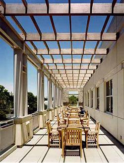 Photograph of Tome Halls outdoor terrace