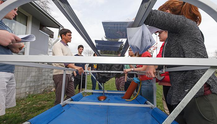 Dickinson students work with biogas at the Center for Sustainable Living.