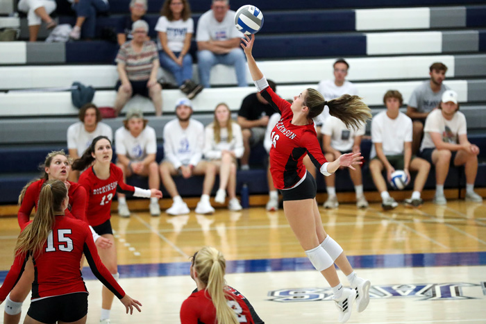 volleyball match underway