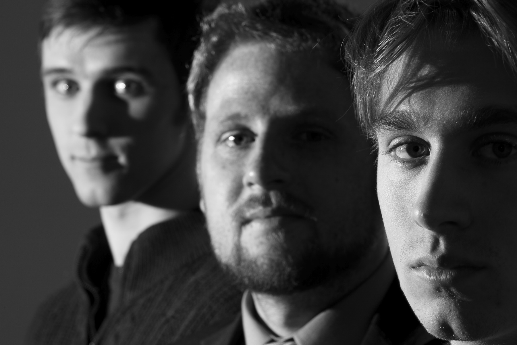 Music majors (from left), Stephen Reale, David Cochrane and Alex Strenta, all members of the class of 2014, presented a concert of original works. Photo by Carl Socolow '77.