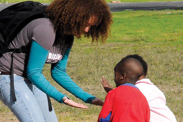 The 2008 Comparative Black Liberation Movements Mosaic took students from the Mississippi Delta to King William’s Town, South Africa. Pictured here is one of the participants, Flosha Tejada ’11, who is now college placement coordinator at Uncommon Schools in New York.