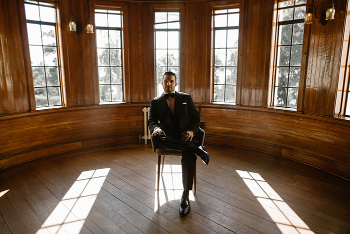 Aaron Swift '07 in his office at Swift Law.