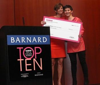 Glamour magazine Editor-in-Chief Cindi Leive (left) and Noorjahan Akbar '14 pose for photos during the Glamour and L'Oreal Paris Celebration for the Top 10 College Women 2013.