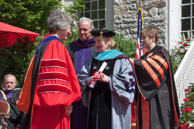 Madeleine Albright receiving her honorary degree. 