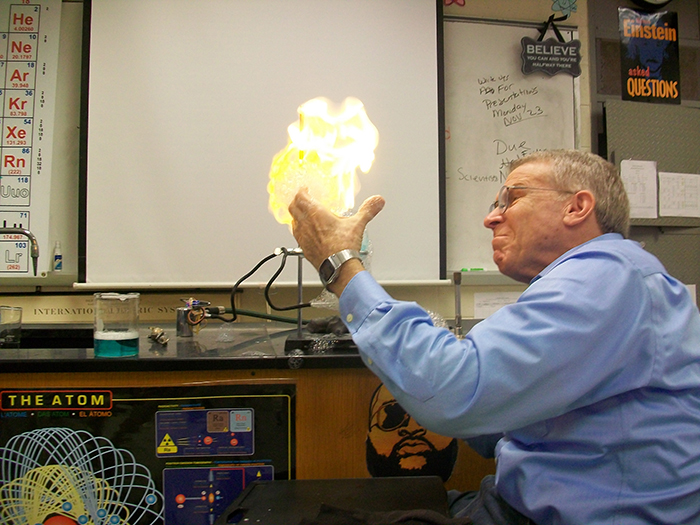 "I did all kinds of things to keep their attention," says Bronstein, who, after a global-marketing career, channeled his chemistry major and Mermaid Players expertise in the classroom.