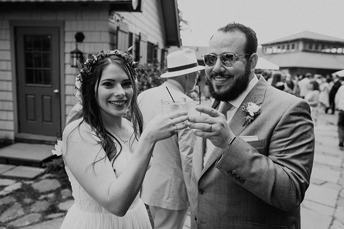 Christyn Budzyna '11 and Charlie Cohen, at their June wedding, just months before their musical was a hit at the Samuel French Off-Off-Broadway Festival.