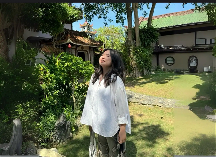 Celine Phan enjoys the sunshine.