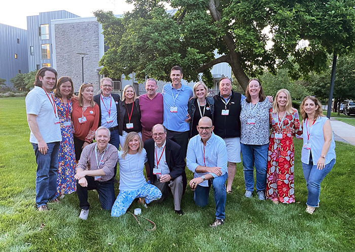 Volunteers on the Class of 1992's Reunion Committee join together on campus during Alumni Weekend 2022.