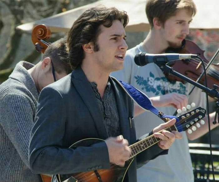 dalton maltz performs in an Irish folk band.