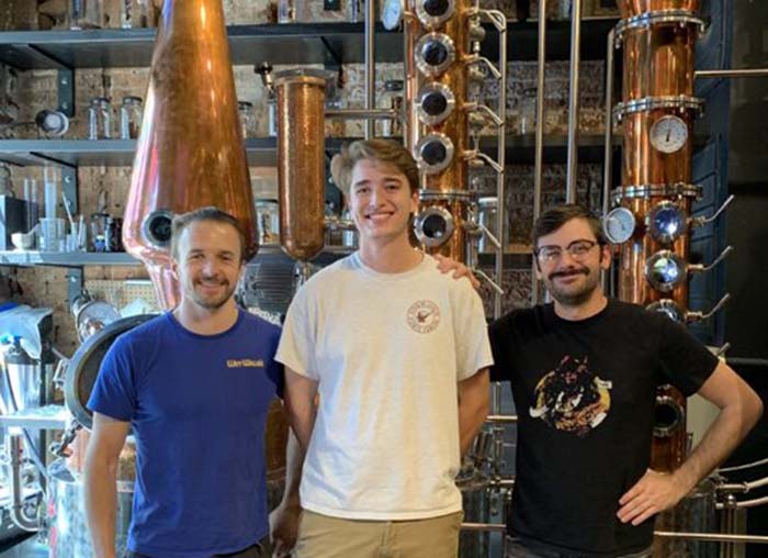 Lee Dunn '23 onsite at Trophy Brewing and Young Hearts Distilling, where he served a summer internship.
