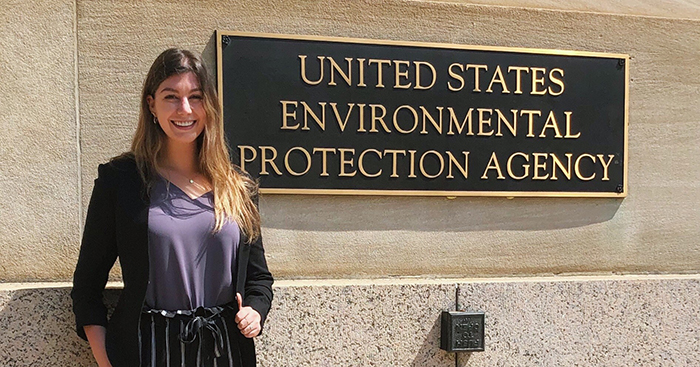 Kaylee LaChance '20 is spending her summer as an intern at the Environmental Protection Agency, where she one day plans to return to continue learning about environmental studies.