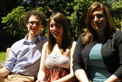 Three students Matthew Hayden, Jessie Strasbaugh and Katelyn Monfet.