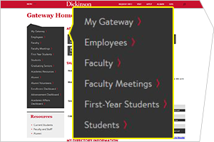 Gateway menu overview