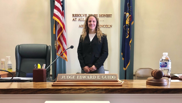 Hadley Starr '22 (French, international studies) served an internship at the Cumberland County Courthouse (Carlisle, Pa.). That experience helped her prepare for a career in law.