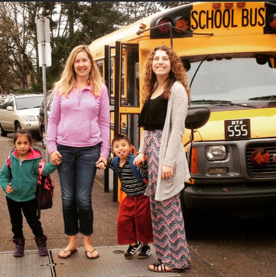 Halle Winkler '19 (right) helps her mom, Tawni. Halle also lends a hand at Dickinson's Children's Center.