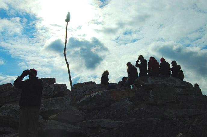 Picture of students hawk-watching