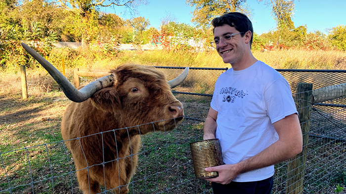 Jarred Parrett, on a farm near Dickinson College, Carlisle, Pennsylvania.