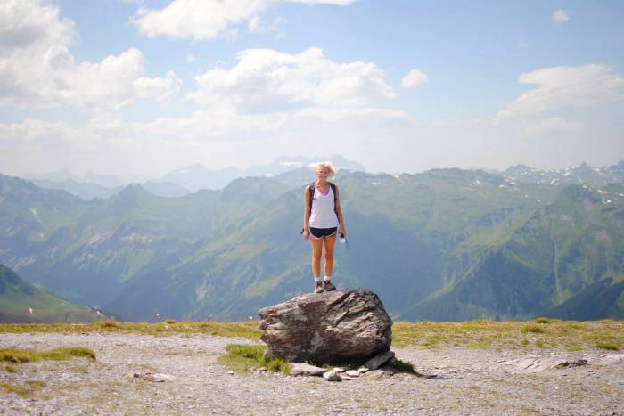 Katri Thiele poses in the Swiss Alps.