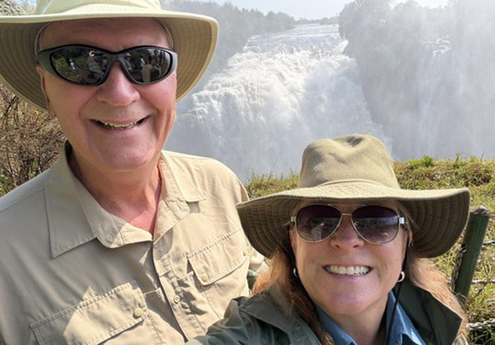 Since catching the travel bug as a study-abroad student, Christina Anderson Langer &rsquo;88 has visited seven continents and more than 70 countries--and counting. Above, she and husband Matthew Langer hike in Nepal.