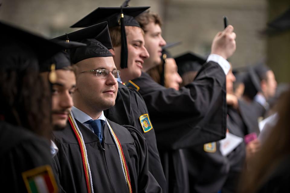 Students at graduation.