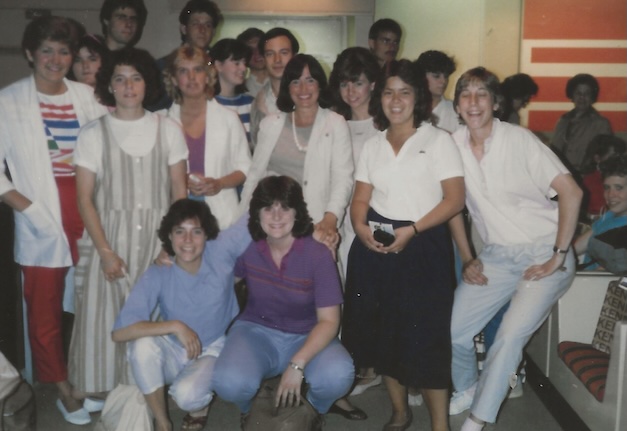 A photo of students at a Summer Immersion program in Malaga, Spain in 1985