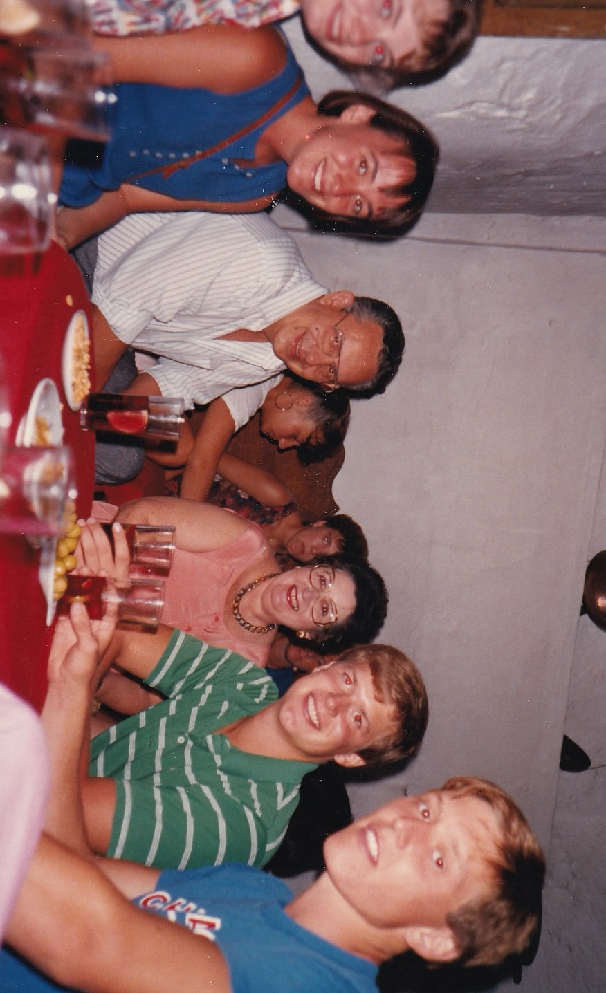 Malaga Program Director Arturo Fox poses for a photo with students at dinner