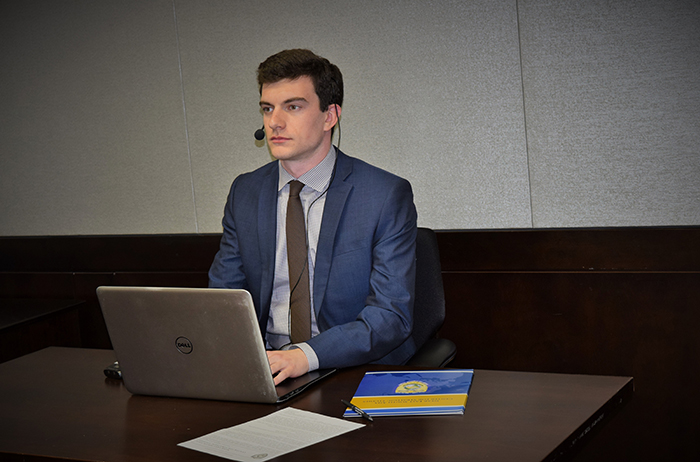 Matthew Lawson '19 at his internship site.