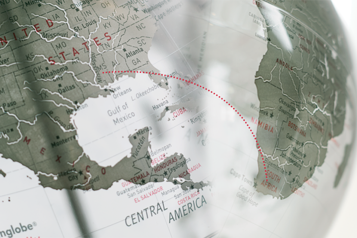 maps side by side showing Mississippi and South America