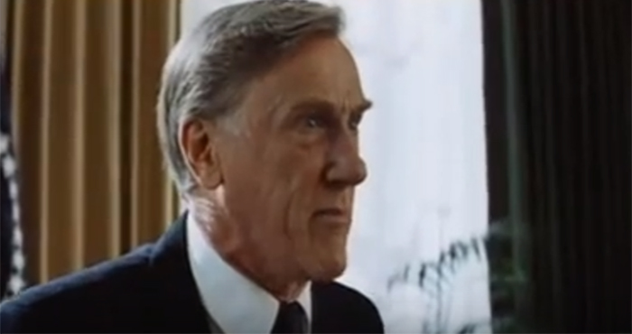 Donald Moffat as the president in the 1994 trailer for Clear and Present Danger.