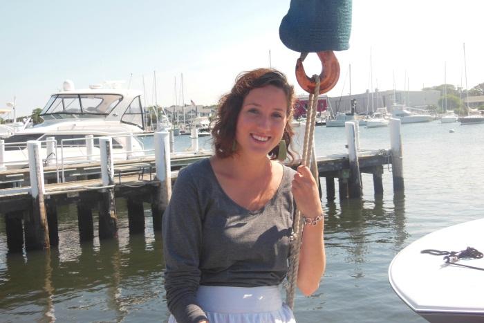 Anna-Lisa Noack poses on a boat.