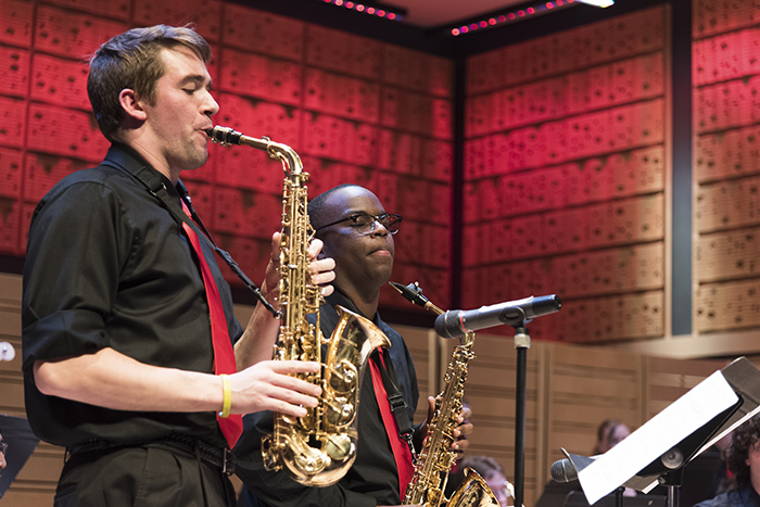 Students perform in the Dickinson College Jazz Ensemble.