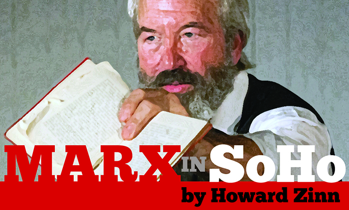 Promotional poster (detail) for Howard Zinn's Marx in Soho.