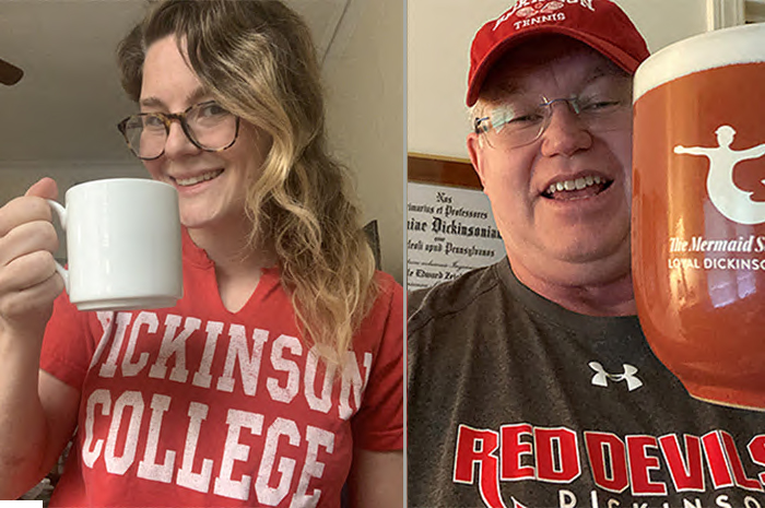 A "Raise Your Glass (or Mug)" event brings Dickinsonians together onscreen for a toast to the college during Virtual Alumni Week.