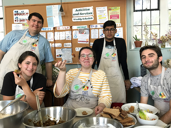 Dickinson students studying abroad in London volunteer at Refettorio Felix, the London branch of the global nonprofit Food for Soul.