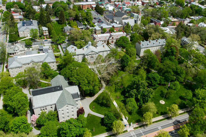 An aerial view of the John Dickinson Campus