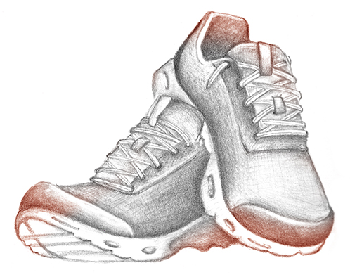 Running shoes illustration by Amanda Chilton