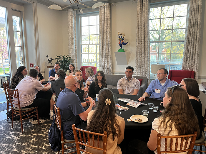 Through a series of interactive, small-group sessions, students asked questions and gained advice from Russian-department alumni working in different fields. Photo by Alyssa DeBlasio.