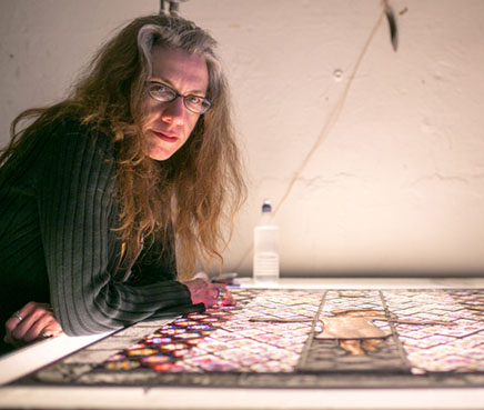 Judith Schaechter, artist-in-residence, arts