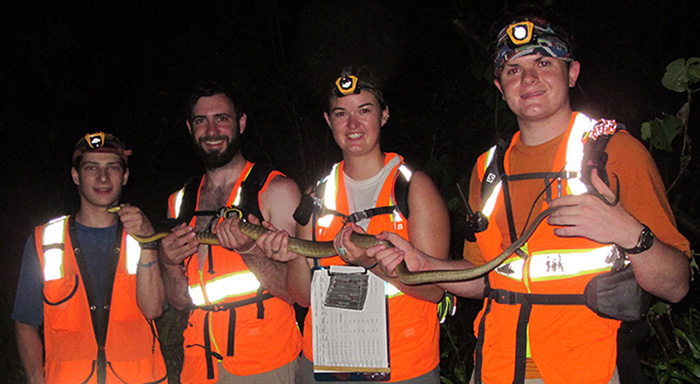 John Capano ’13, Andrew Veselka ’15, Elizabeth Schultz ’15, Max Rubinstein ‘16