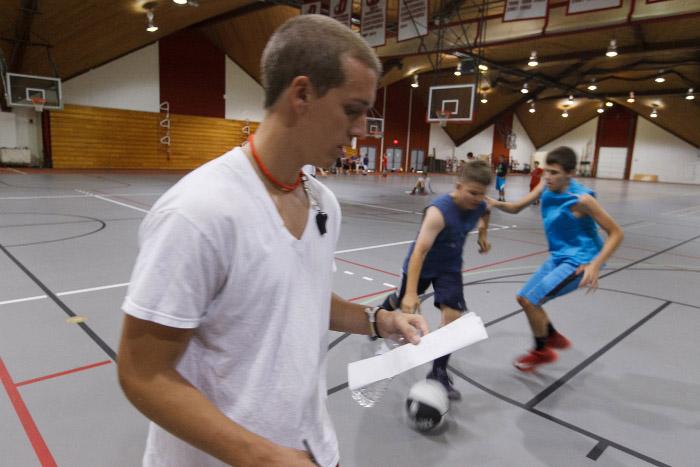 Summer basketball camp keeps kids busy n the Kline Center.