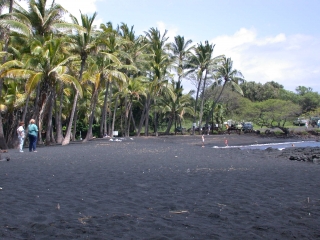 Basalt black sand beach punalu u beach county park hawaii 3 19 04