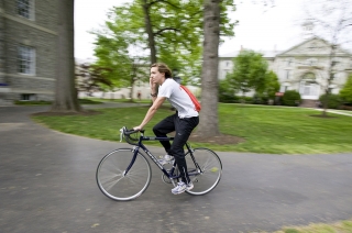 Biking on campus