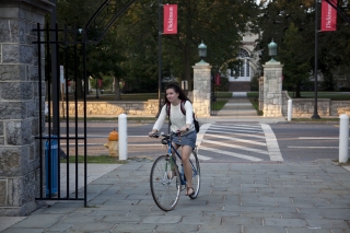 Biking across street